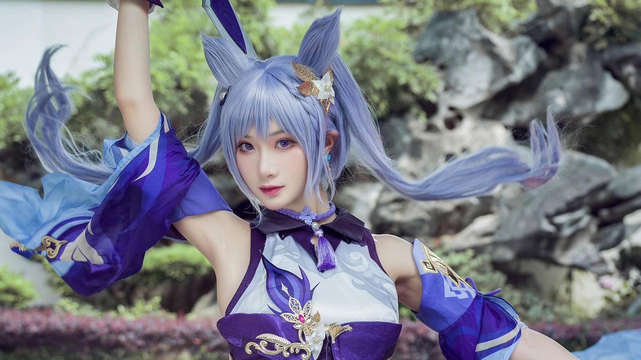 cosplay 原神 刻晴 小姐姐 美女 4k电脑壁纸