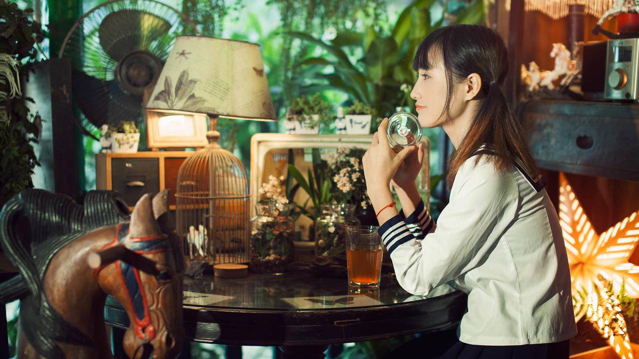 清新文艺美女校服5k图片