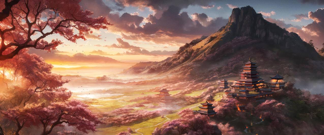 寺院风景 3440x1440带鱼屏壁纸