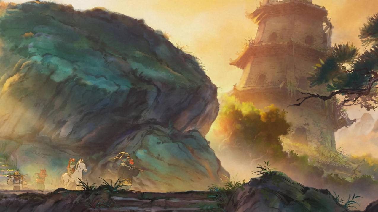 浪浪山的小妖怪 塔 风景原画 4K壁纸