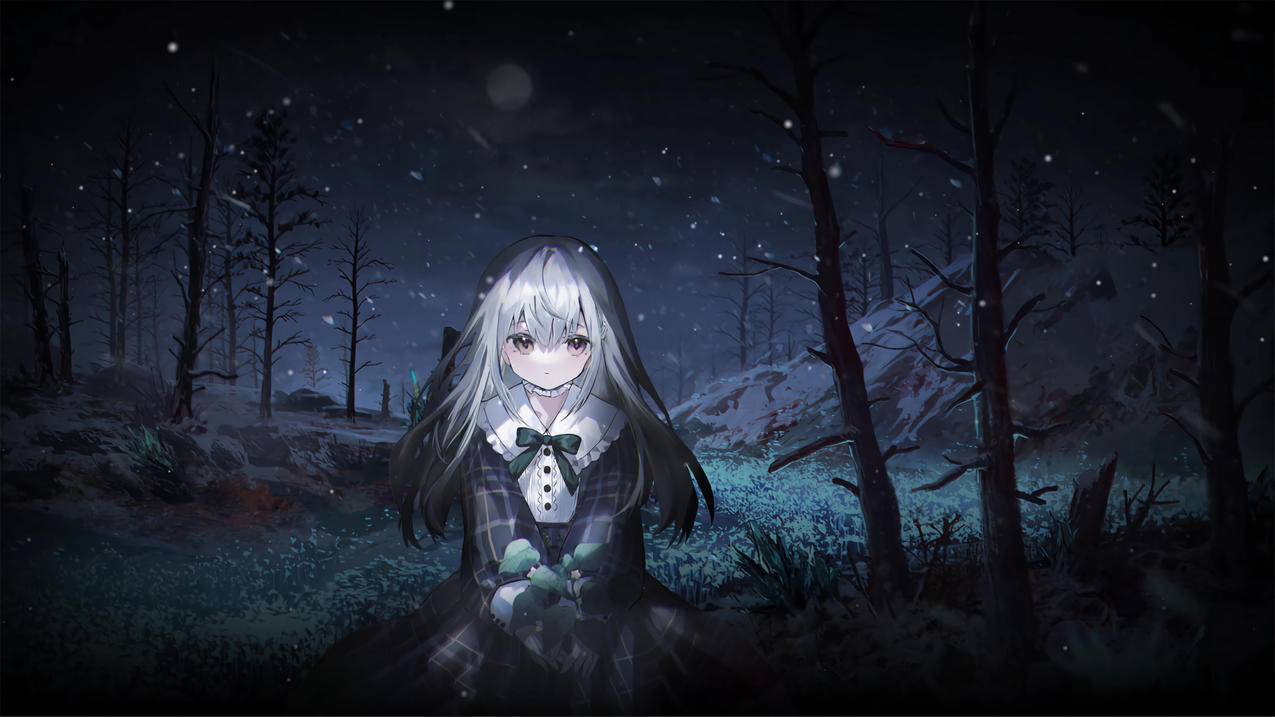 若叶睦 森林 夜晚 动漫少女 4k壁纸
