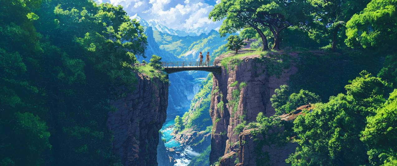 天桥3440x1440带鱼屏风景壁纸