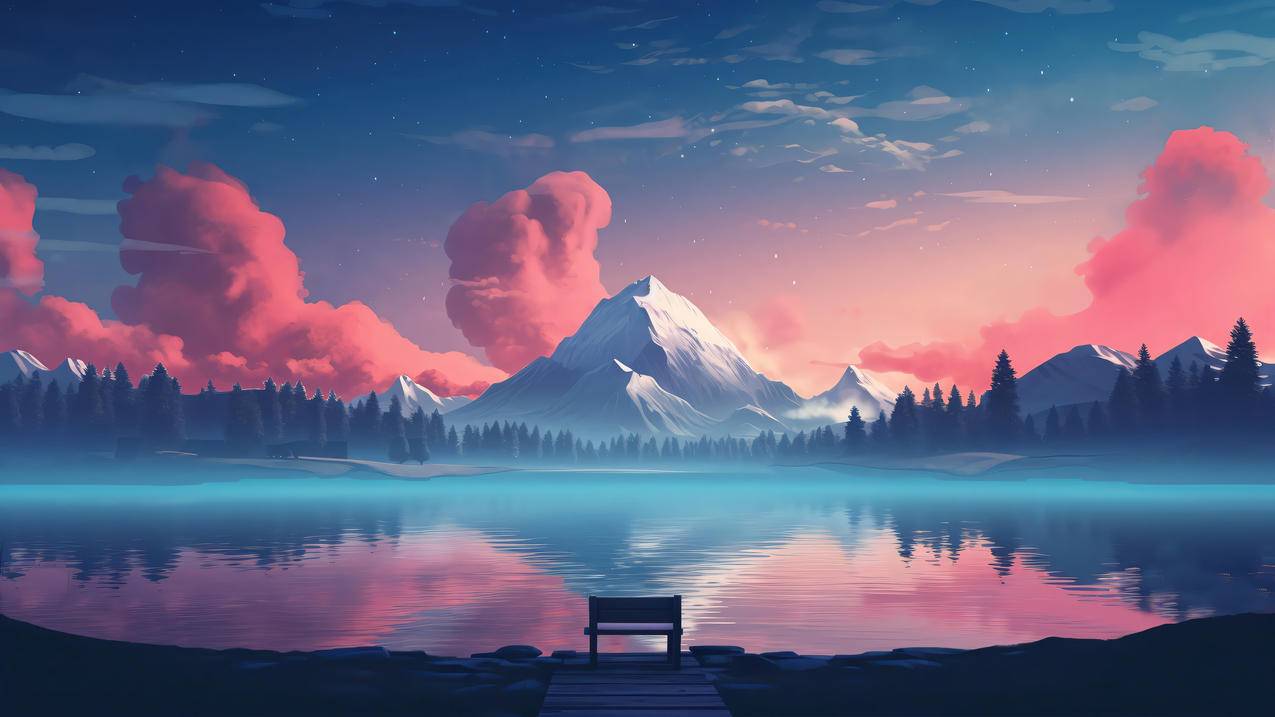梦幻景观 ɽ 湖水 星空 4K风景壁纸 3840x2160