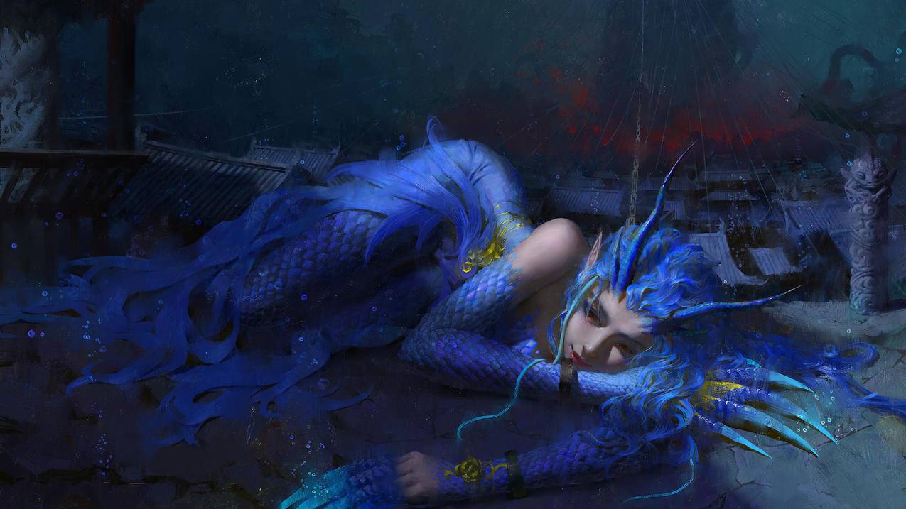 敖闰 厚涂 唯美高清人物绘画 4K壁纸 3840x2160
