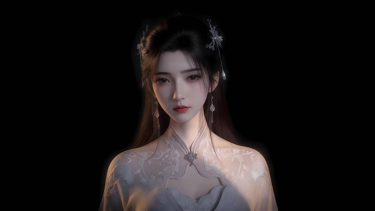 李慕婉 暗黑色系背景 4K高清壁纸3840x2160