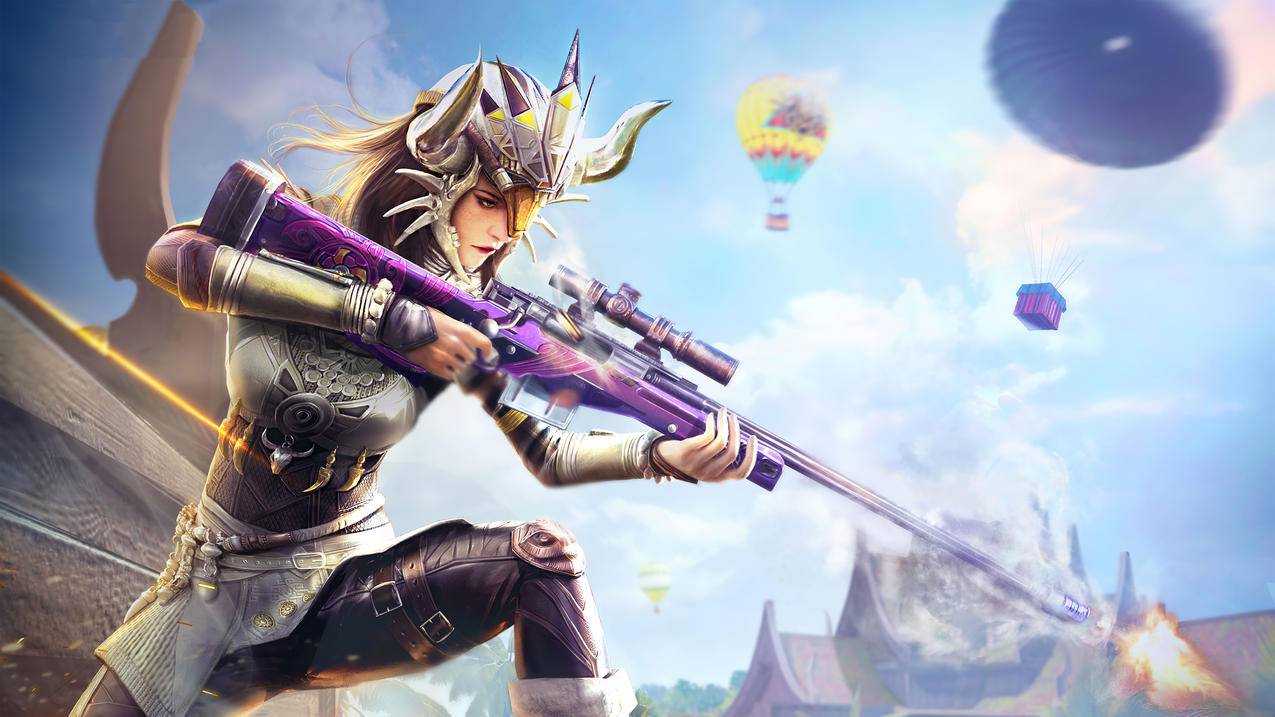 女孩狙击枪《绝地求生pubg》4K电脑桌面
