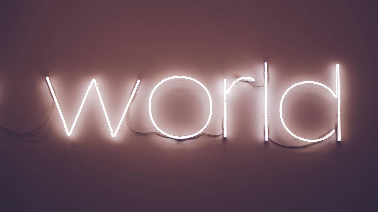 文字world灯4k壁纸