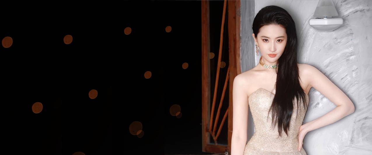 刘亦菲抹胸长裙 3440x1440带鱼屏美女壁纸