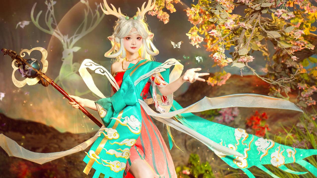 cosplay 王者荣耀 遇见神鹿 美女 4k电脑壁纸