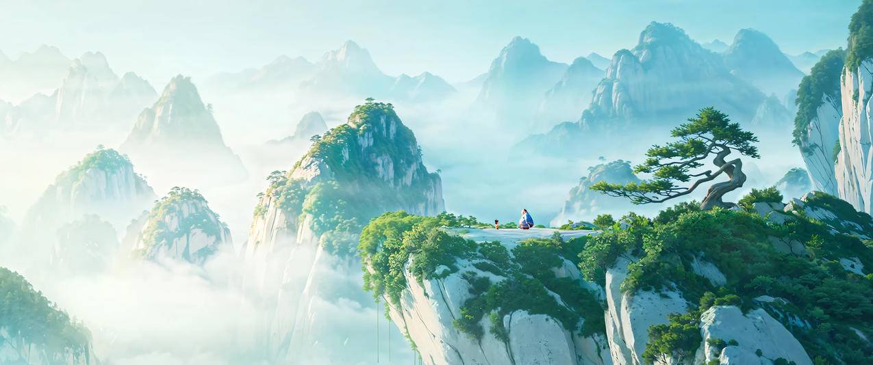 哪吒之魔童闹海唯美风景3440x1440带鱼屏壁纸