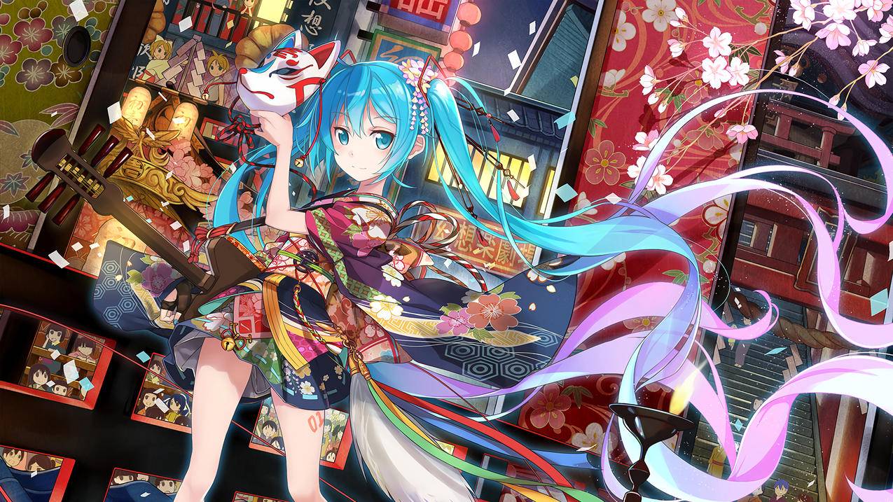 初音 面具 美少女 初音未来 4k高清动漫壁纸