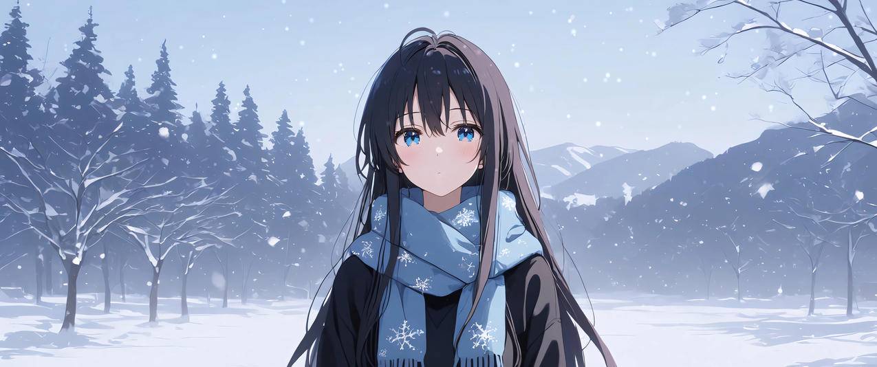 雪之下雪乃 雪季 3440x1440带鱼屏壁纸