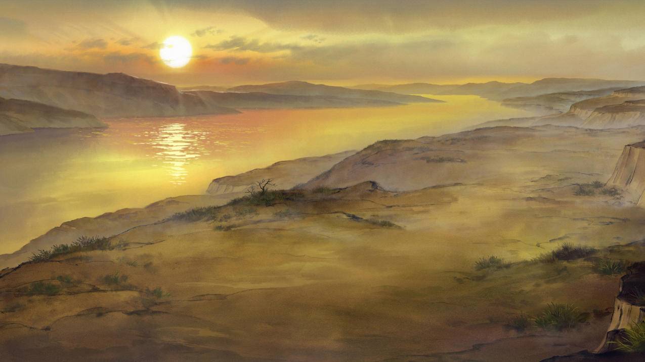 浪浪山的小妖怪 夕阳 唯美风景画 4K壁纸