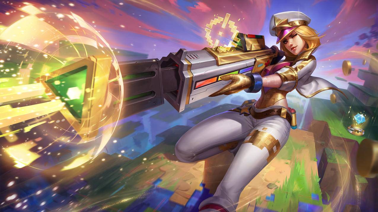 《英雄联盟 LOL》皮城女警 电玩女神 至臻 凯特琳 4k游戏高清壁纸