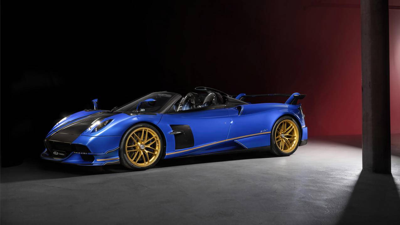 帕加尼Pagani Huayra Roadster BC 蓝色跑车4K壁纸