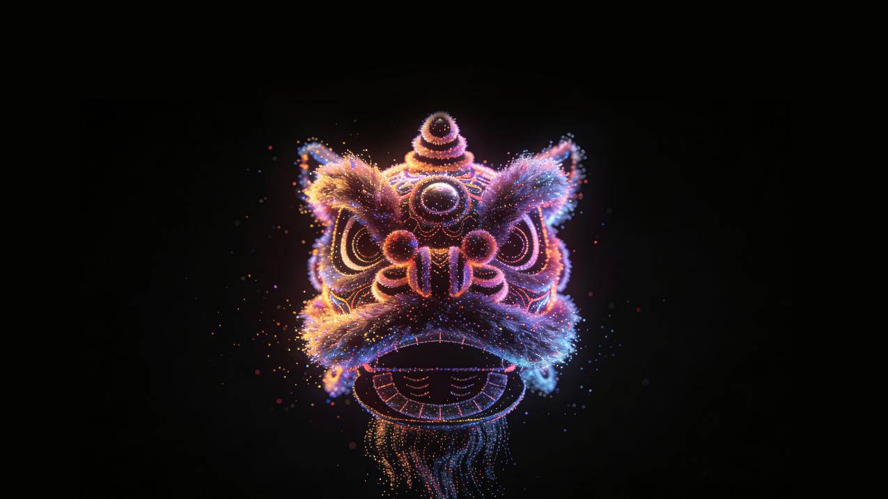 舞狮 狮头 新年壁纸