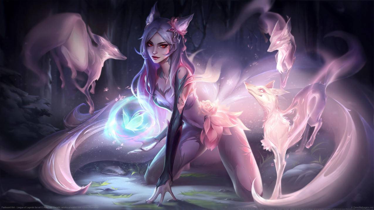 《lol英雄联盟》九尾妖狐 永恒之森 同人 阿狸 4K高清游戏壁纸