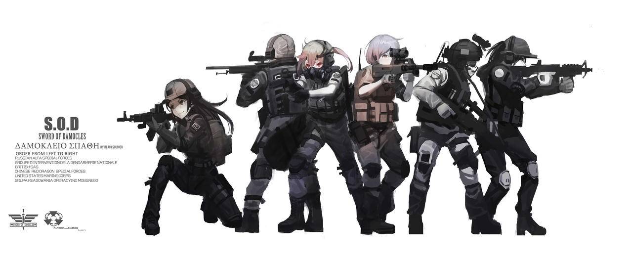 610sod少女兵士特殊部隊带鱼屏壁纸