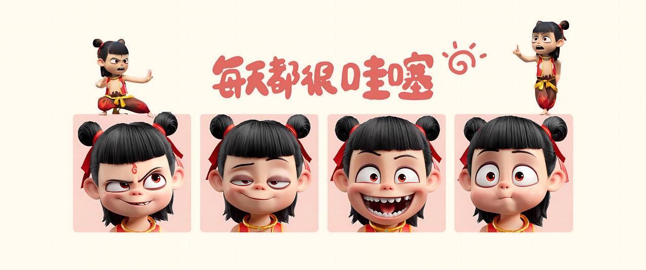 哪吒 每天都很哇塞 3440x1440带鱼屏壁纸