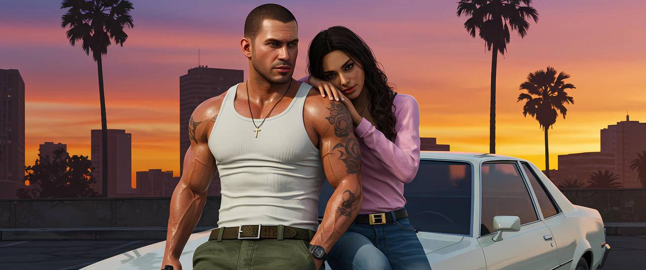 《Gta Vi》游戏人物 3440x1440带鱼屏游戏壁纸